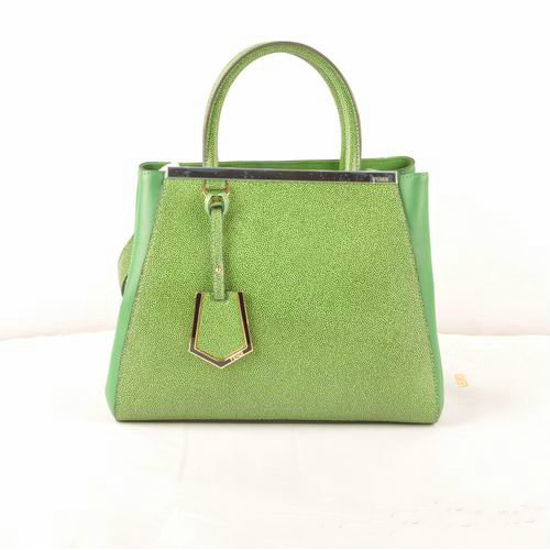 F2552S Fendi 2Jours Cannage & Ferrari Leather Tote Bag F2552S Gree